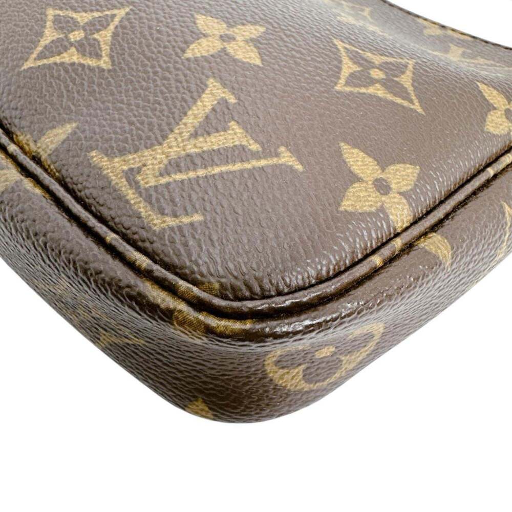 LOUIS VUITTON Authentic Brown Monogram Canvas Pochette Pouch - Picture 5 of 13